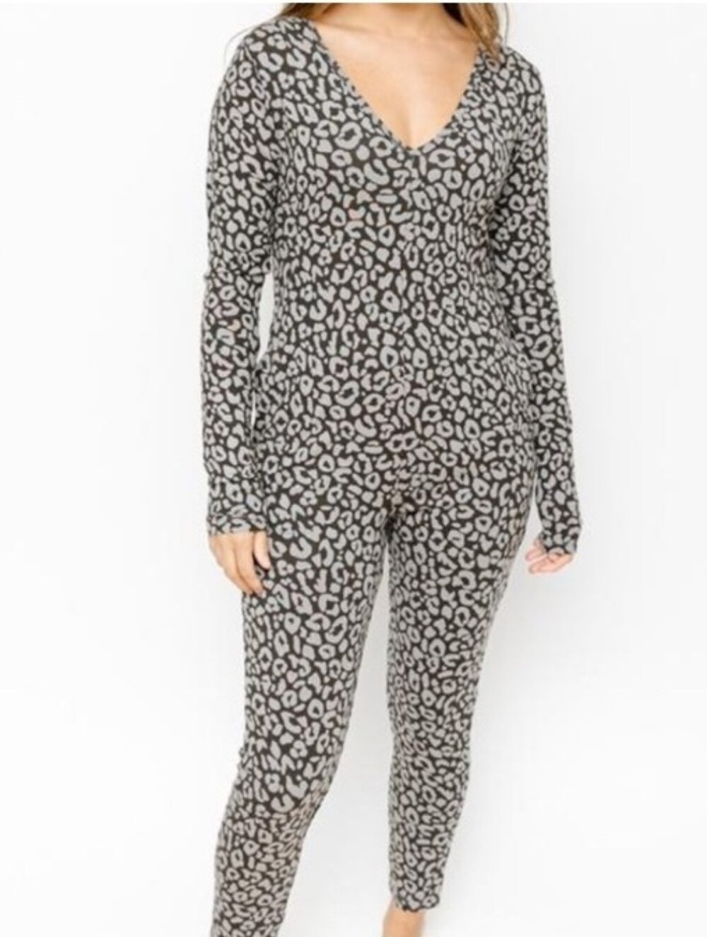 Smash + Tess The Friday Romper in Grey Lola Leopard Size L